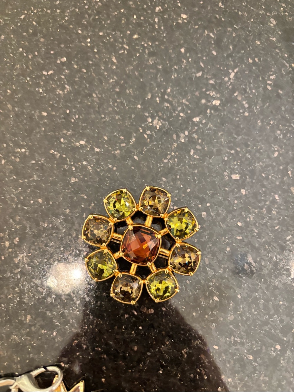 MYKA Vintage Crystal Flower Brooch Pin Swarovski Stones